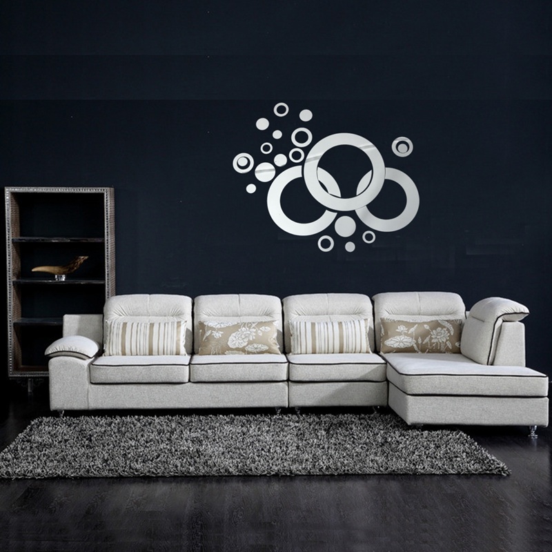 brand new diy modern circle & round acrylic mirror wall stickers home decor decal art excellent quality
