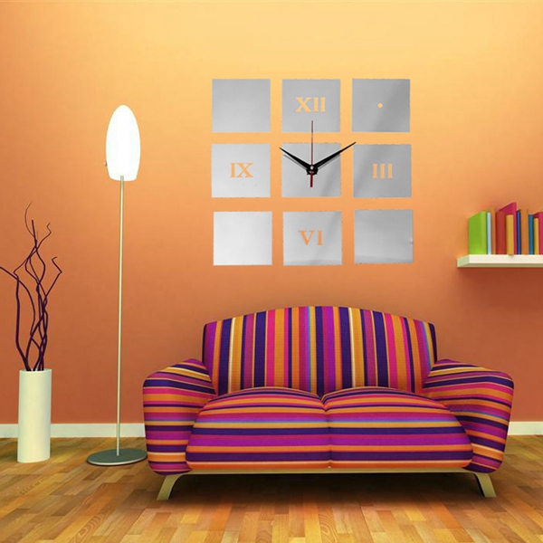 brand new diy roman numerals square wall clock mirror acrylic home office decor stickers excellent quality brand new diy roman numerals square wall clock mirror acrylic home office decor stickers excellent quality