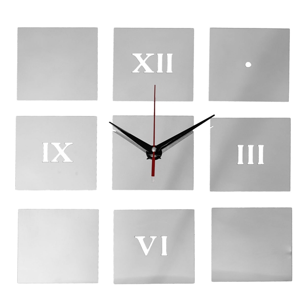 brand new diy roman numerals square wall clock mirror acrylic home office decor stickers excellent quality