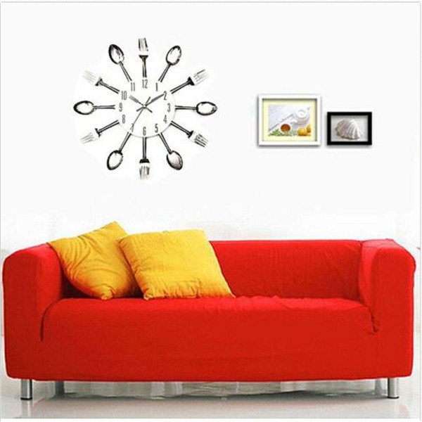 brand new funny and creative-modern silver kitchen cutlery utensil design wall clock stainless stespoon fork home decor brand new funny and creative-modern silver kitchen cutlery utensil design wall clock stainless stespoon fork home decor