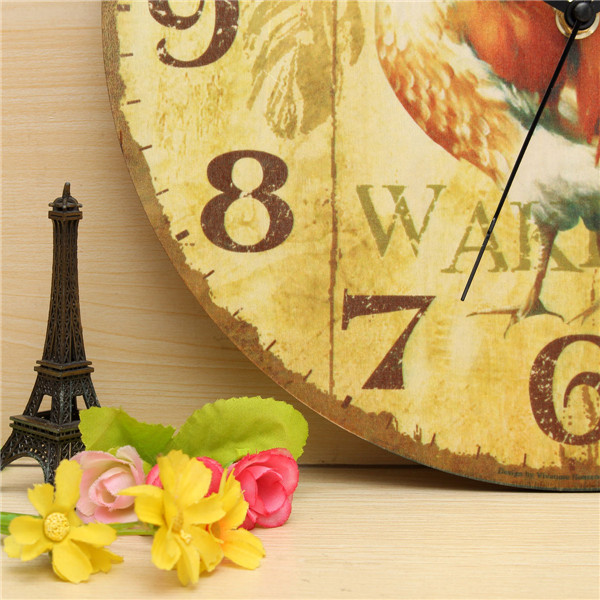 brand new noiseless modern design round large wall clock french farmhouse cock vintage rustic home office cafe bar decoration