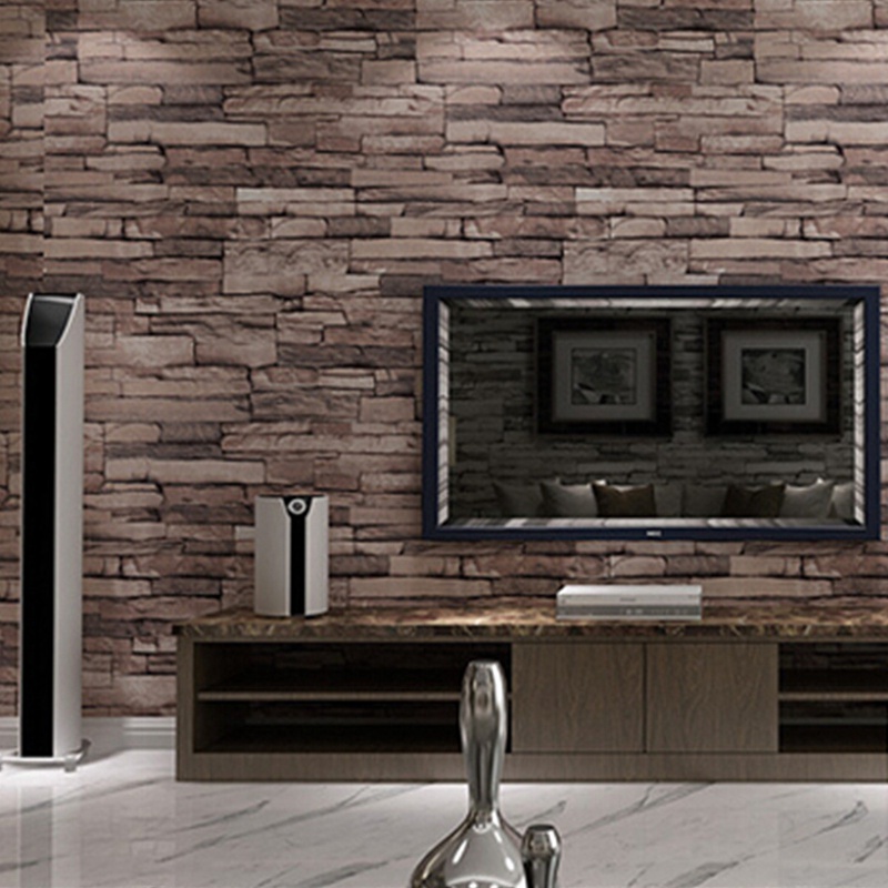 brown color home decoration modern vintage natural wood pulp dull polish brick pattern vinyl 10m wallpaper roll living room brown color home decoration modern vintage natural wood pulp dull polish brick pattern vinyl 10m wallpaper roll living room