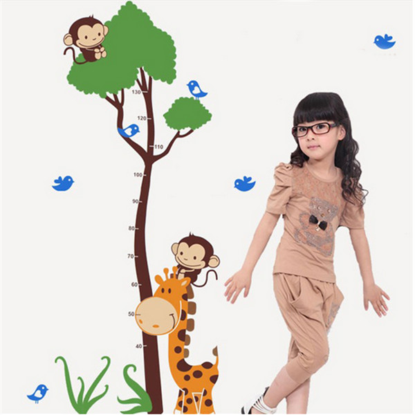 brst useful lovely remmovable cute jungle cartoon child real height home decor wall sticker for wall/grass/smooth place