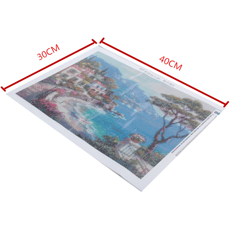 diy 3d diamond painting landscape mediterranean sea full whole resin drill square rhinestone pasted cross stitch