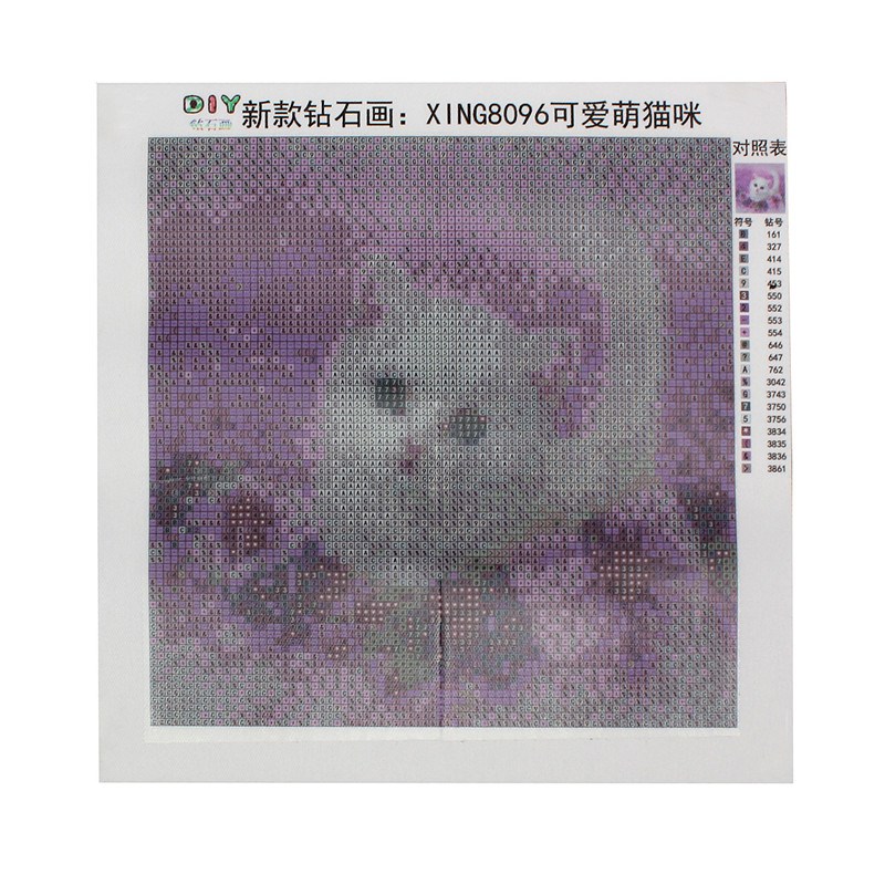 diy diamond painting kits 3d cross stitch purple for cat rhinestone painting full square resin diamond newest 30x30cm