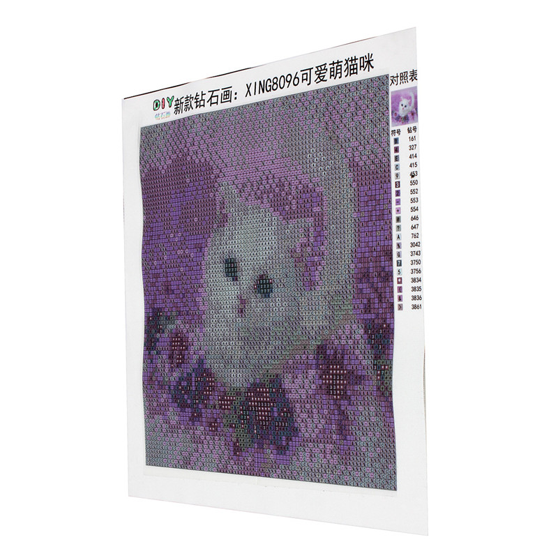 diy diamond painting kits 3d cross stitch purple for cat rhinestone painting full square resin diamond newest 30x30cm
