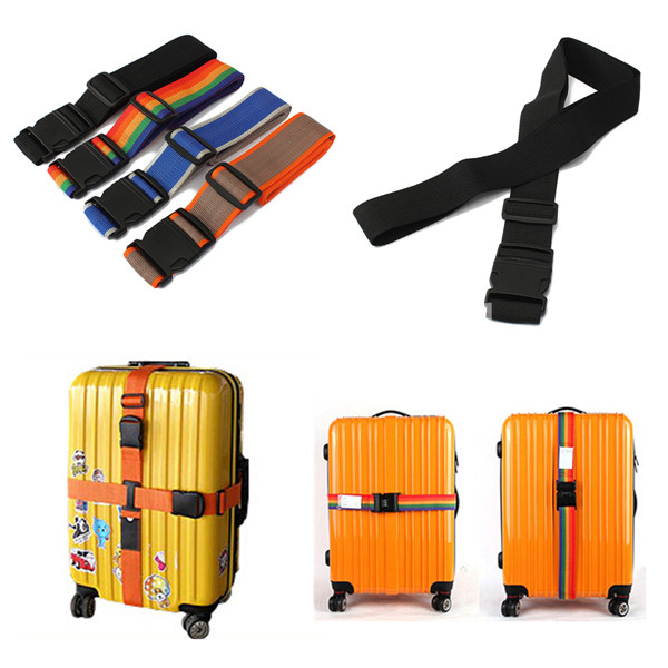 durable mixed color nylon adjustable luggage buckle strap quick release suitcase packing belt 101-195cm travel