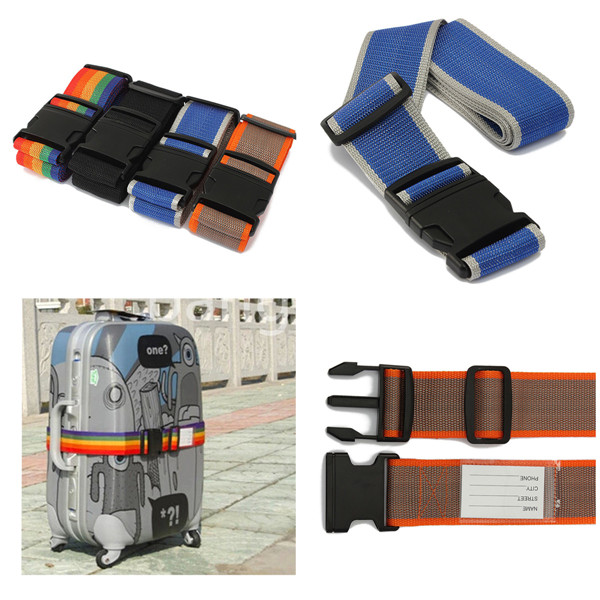 durable mixed color nylon adjustable luggage buckle strap quick release suitcase packing belt 101-195cm travel