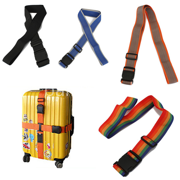 durable mixed color nylon adjustable luggage buckle strap quick release suitcase packing belt 101-195cm travel