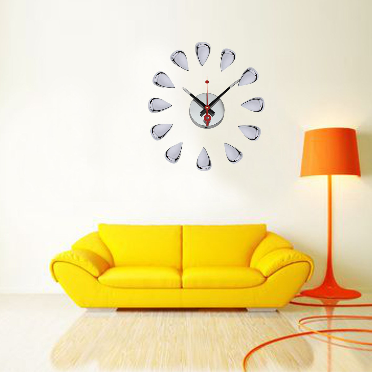 excellent quality 3d diy modern pvc water-drop clock wall stickers livingroom home decor decal best promotion