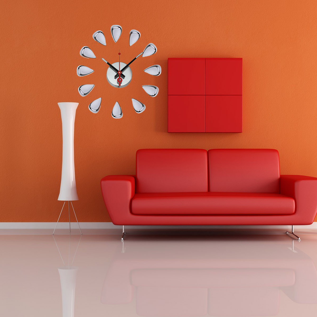 excellent quality 3d diy modern pvc water-drop clock wall stickers livingroom home decor decal best promotion