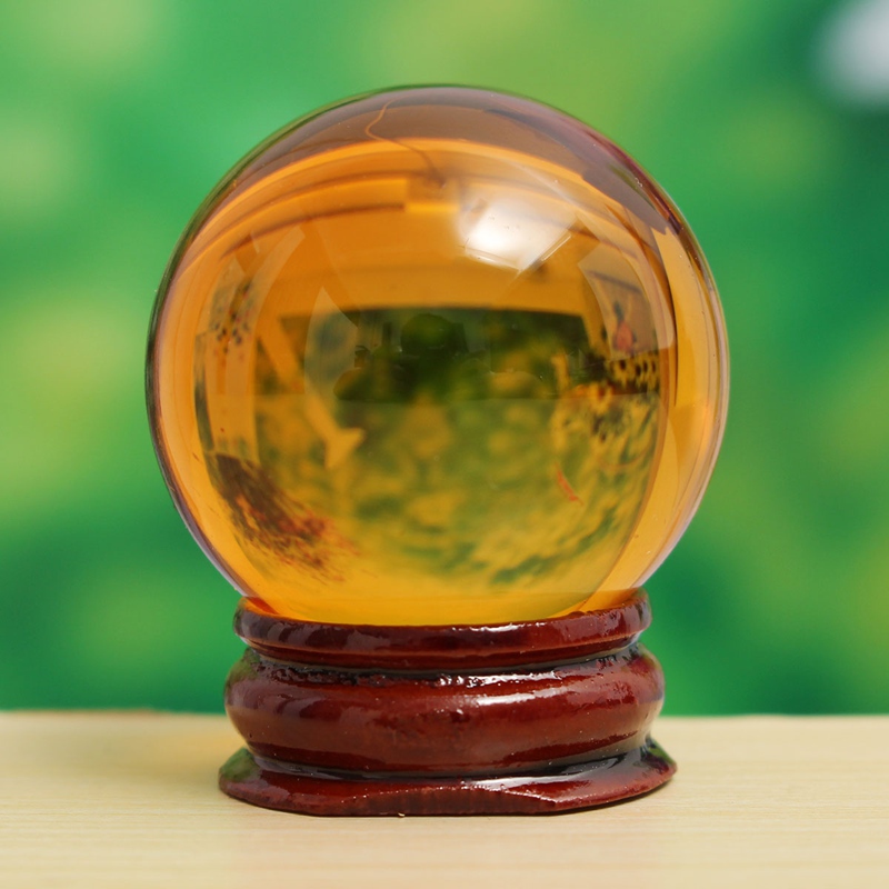 fashion 40mm brown colour crystal healing balls magic glass healing ball with stand home office decor