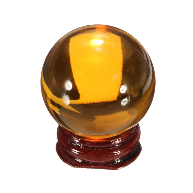 fashion 40mm brown colour crystal healing balls magic glass healing ball with stand home office decor
