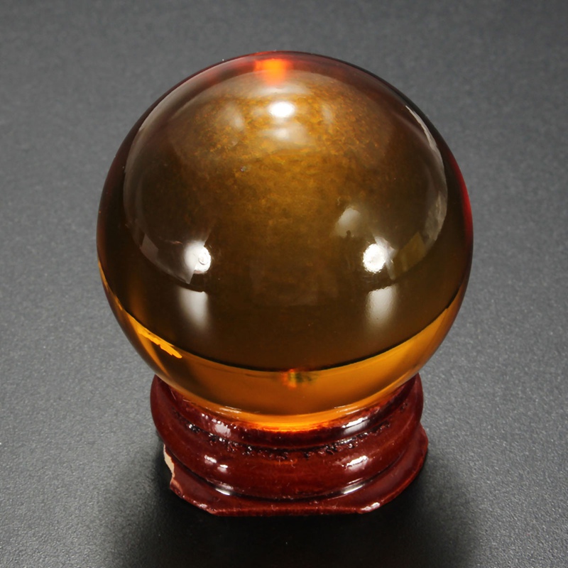 fashion 40mm brown colour crystal healing balls magic glass healing ball with stand home office decor