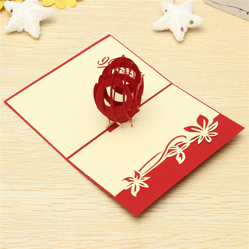 fashion design 3d heart pop up cards birthday love greeting cards pure handmade moistureproof paper art carving