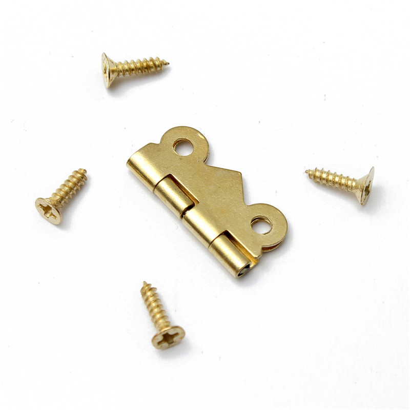 fashion design 5/10/20x vintage brass color iron mini butterfly butt hinges cabinet drawer jewelry box diy repair