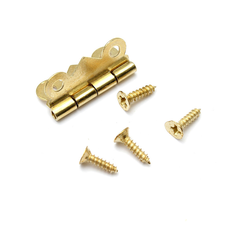 fashion design 5/10/20x vintage brass color iron mini butterfly butt hinges cabinet drawer jewelry box diy repair