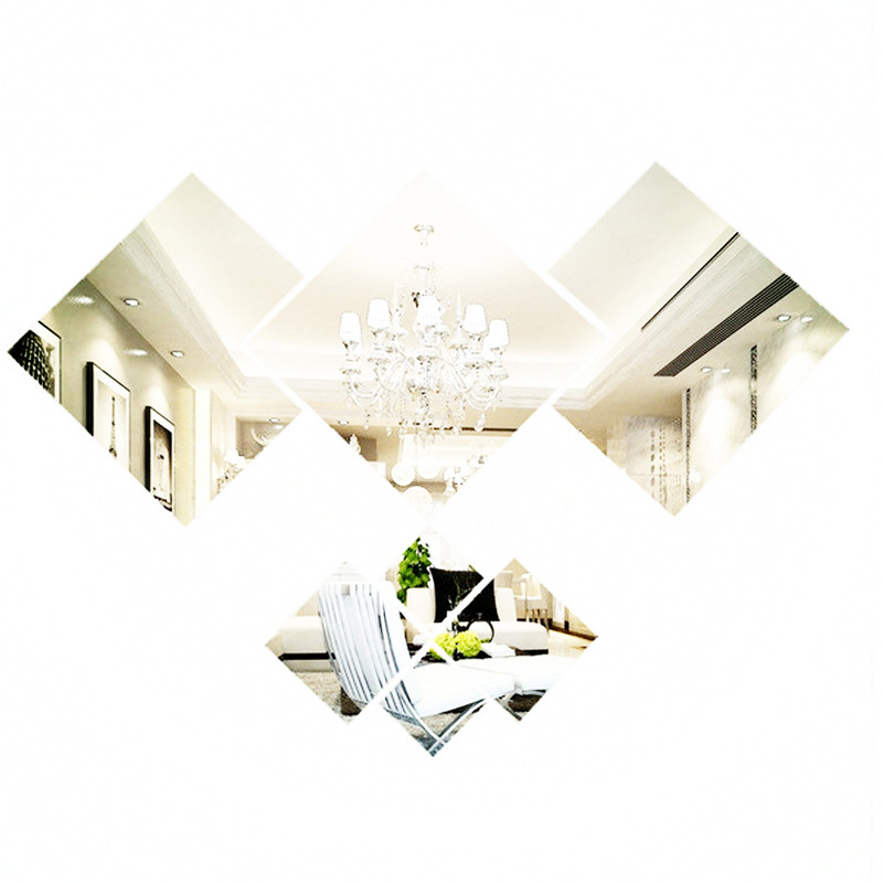 fashion diy 7pcs mirror 3d wall home vinyl stickers living bed room background decoration home art decal mirror surface sticker