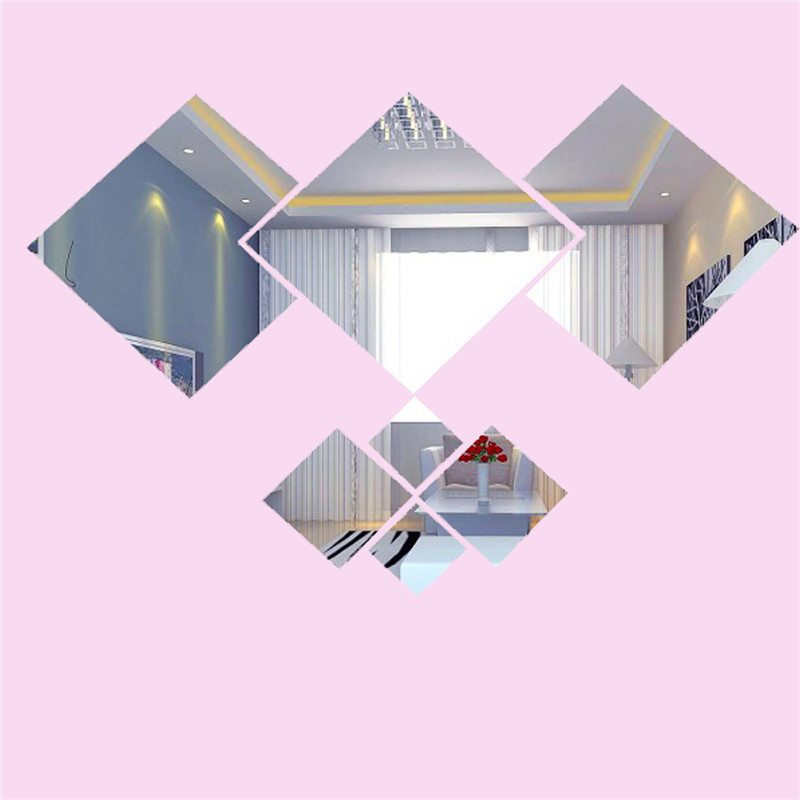 fashion diy 7pcs mirror 3d wall home vinyl stickers living bed room background decoration home art decal mirror surface sticker
