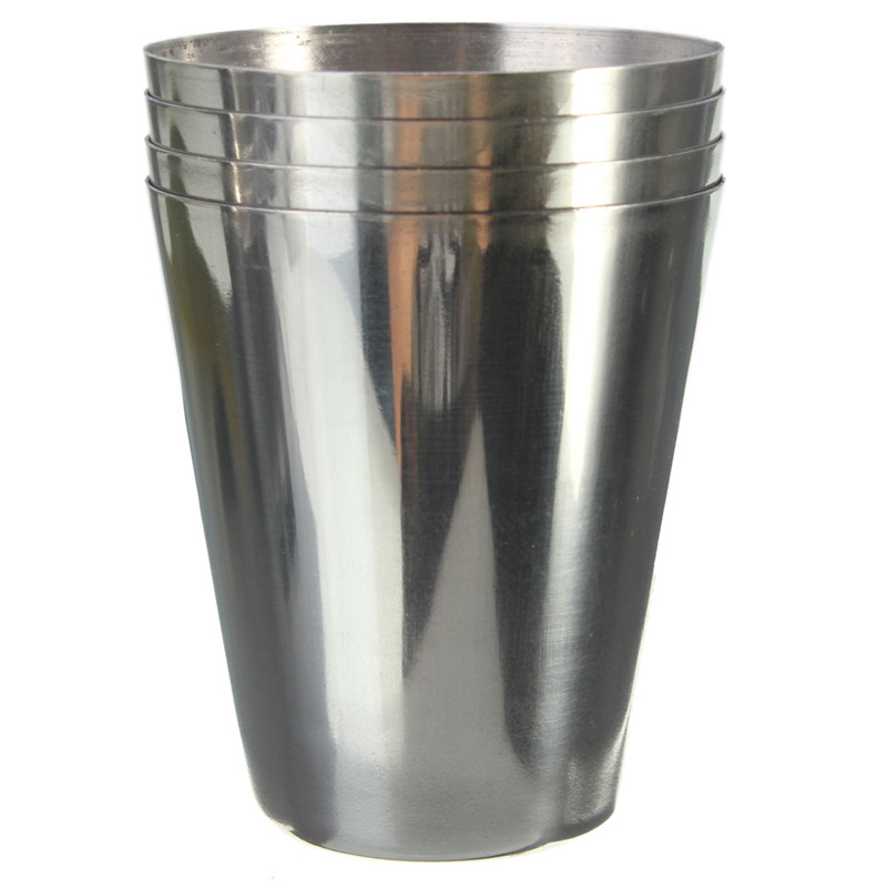fashion portable 4pcs/set 30ml stainless steel cups cover mug drinking coffee beer camping outdoor travel tumbler