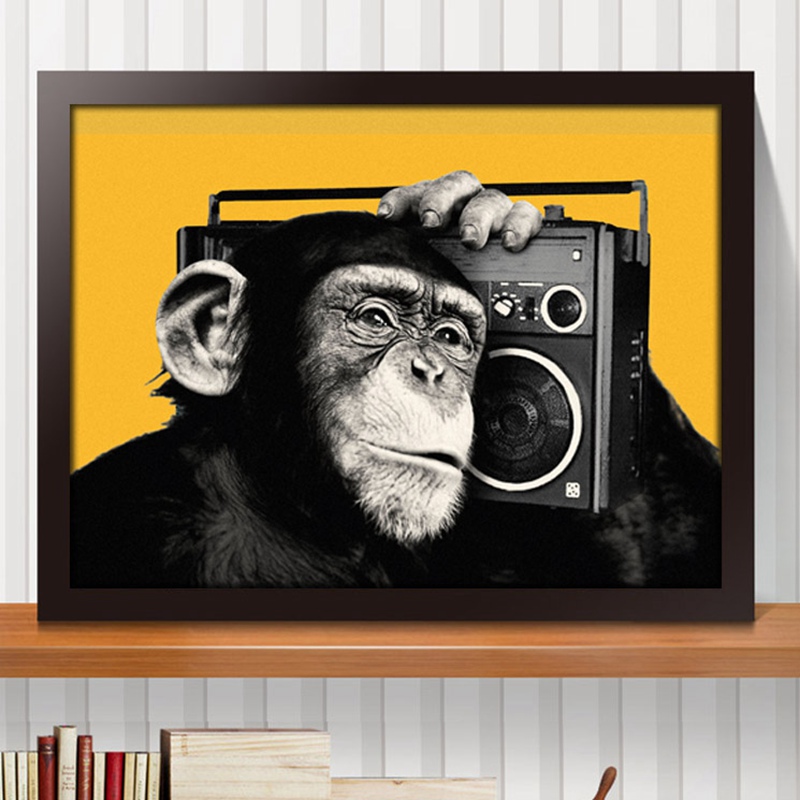 fashion retro gorilla listen to music paper poster 42 x 29cm bar wall livingroom home decoration wall sticker fashion retro gorilla listen to music paper poster 42 x 29cm bar wall livingroom home decoration wall sticker