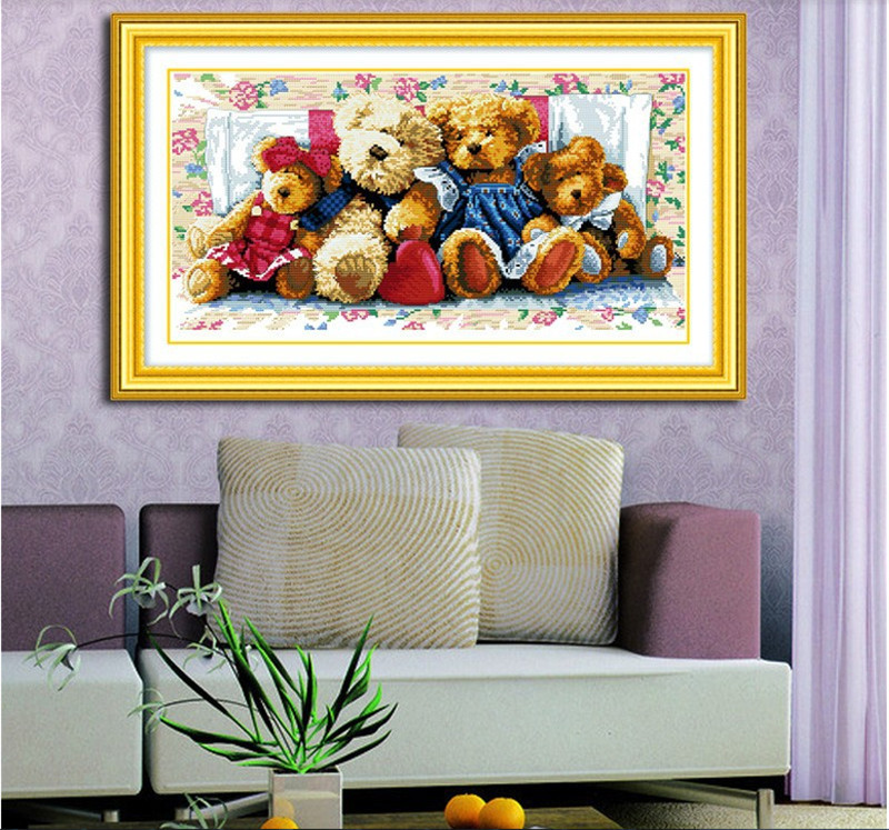fashion stitch needlework diy dmc cross stitch sets for embroidery kits family of bears patterns counted cross-stitching home fashion stitch needlework diy dmc cross stitch sets for embroidery kits family of bears patterns counted cross-stitching home