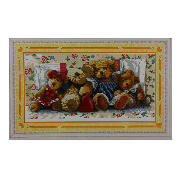 fashion stitch needlework diy dmc cross stitch sets for embroidery kits family of bears patterns counted cross-stitching home