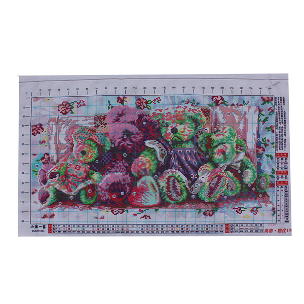 fashion stitch needlework diy dmc cross stitch sets for embroidery kits family of bears patterns counted cross-stitching home