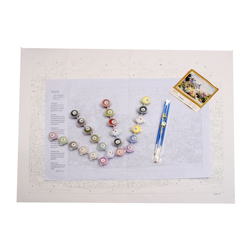 frameless picture on canvas acrylic oil painting by numbers abstract drawing by numbers coloring by numbers small house