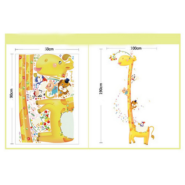 funny cute removable giraffe height wall sticker home decor decal poster home decoration living room,bedroom grass