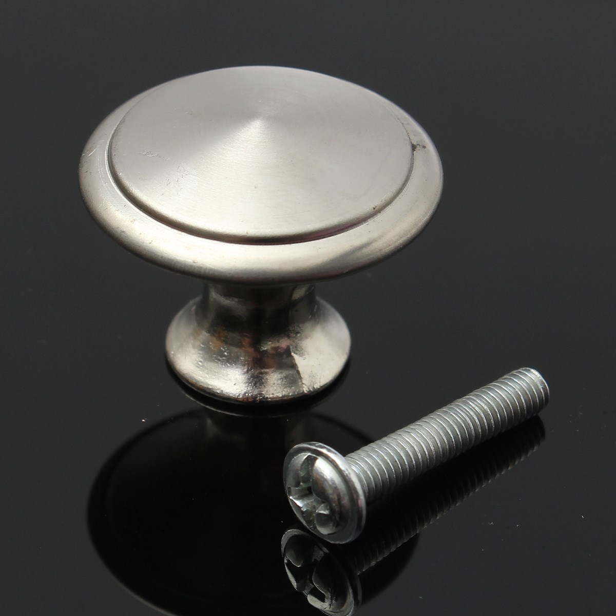 good quality 28mm/24mm zinc satin nickel cabinet cupboard drawer door pull handle knobs new