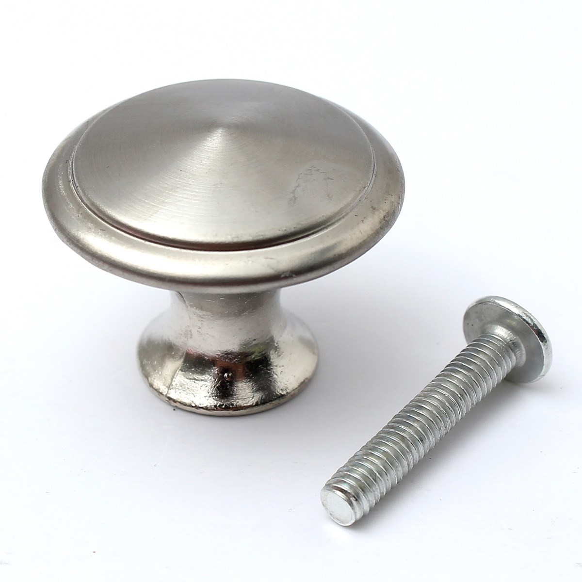 good quality 28mm/24mm zinc satin nickel cabinet cupboard drawer door pull handle knobs new