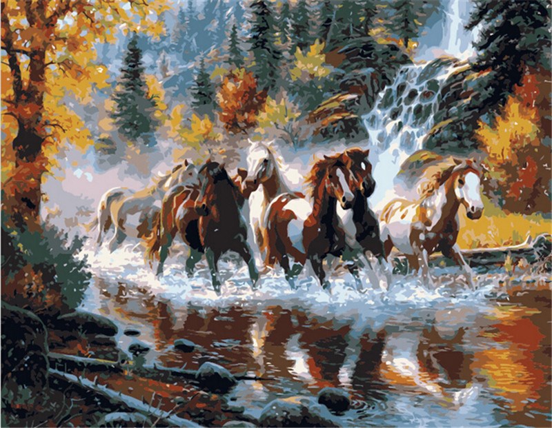 gunma river horse the frameless pictures painting coloring by numbers digital oil painting on canvas unique home decor 40*50cm gunma river horse the frameless pictures painting coloring by numbers digital oil painting on canvas unique home decor 40*50cm