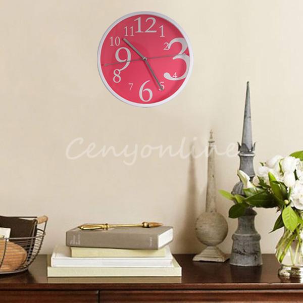 modern design 3 colors lovely sweet large circular quartz round wall clock for home kitchen bedroom office living room study