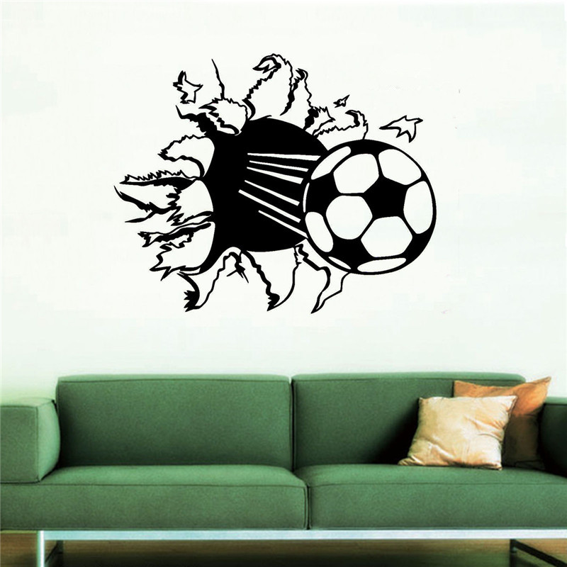 modern design cartoon soccer ball football vinyl removable wall sticker art decal kids room decor sport boy bedroom decoration