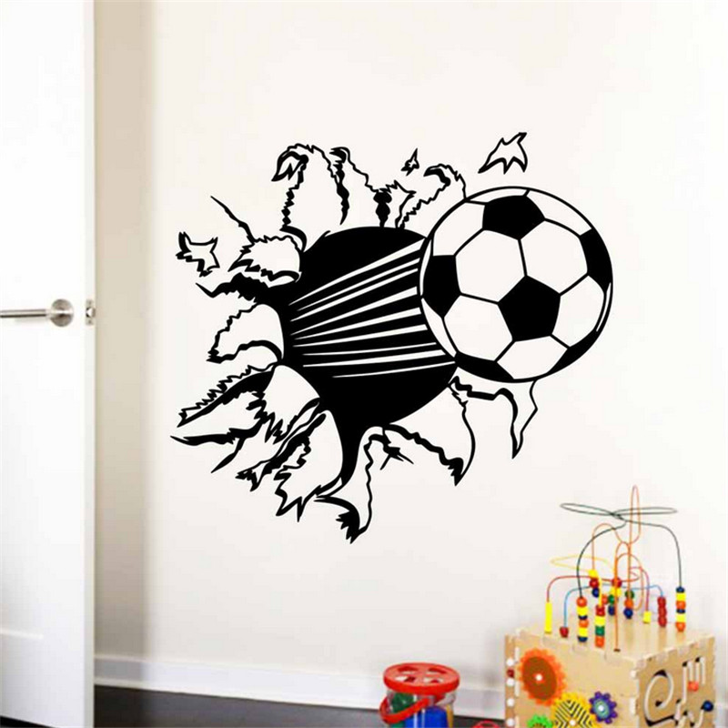 modern design cartoon soccer ball football vinyl removable wall sticker art decal kids room decor sport boy bedroom decoration