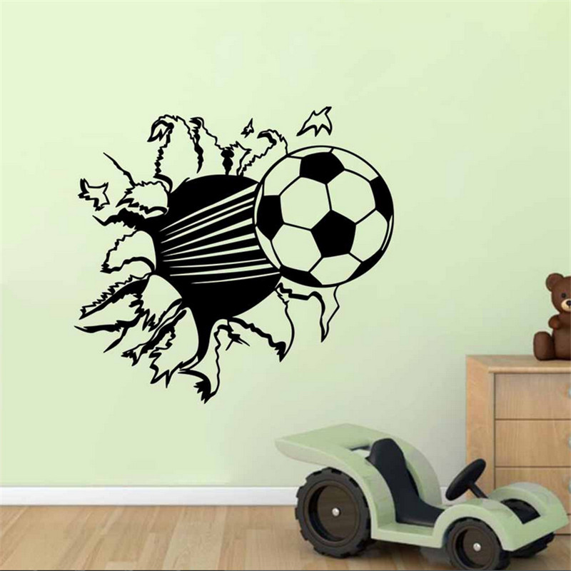 modern design cartoon soccer ball football vinyl removable wall sticker art decal kids room decor sport boy bedroom decoration