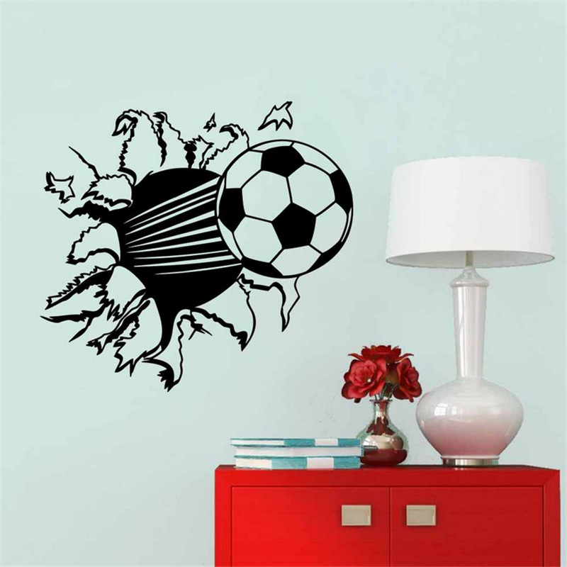 modern design cartoon soccer ball football vinyl removable wall sticker art decal kids room decor sport boy bedroom decoration