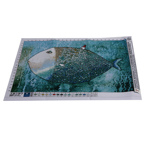 modern design cotton threads 3d print cross stitch kit fish house painting series home deco set for embroidery sewing needlework