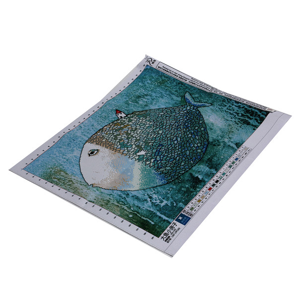 modern design cotton threads 3d print cross stitch kit fish house painting series home deco set for embroidery sewing needlework