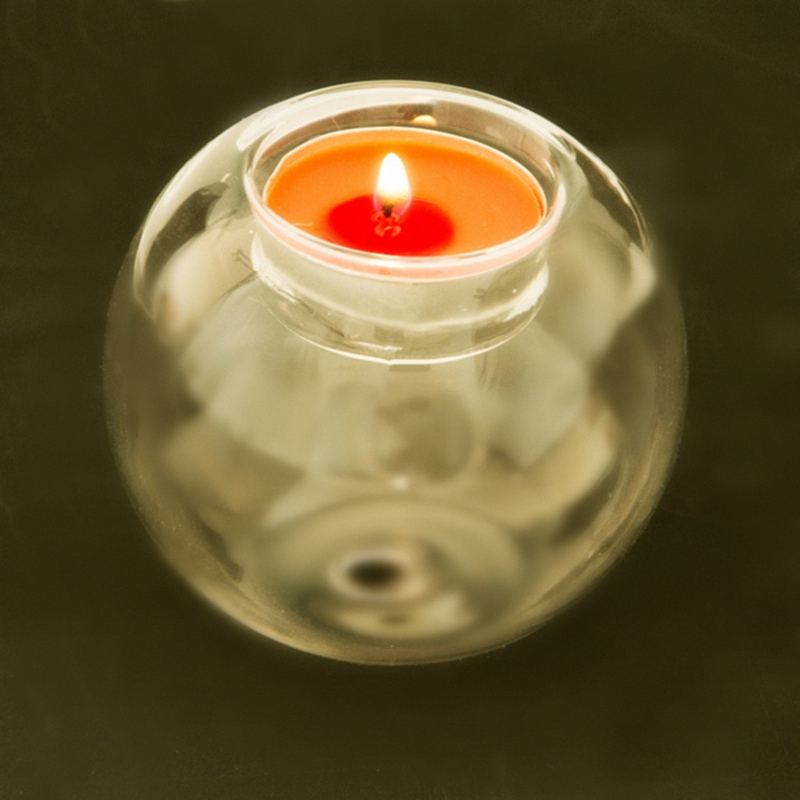 modern design fashion transparent round shape glass candle holder wedding home decorative with one candle romantic dinner