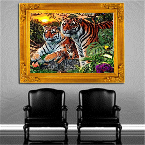 modern design needlework full square drill diamond painting diamond embroidery diy cross stitch mosaic tiger home decor