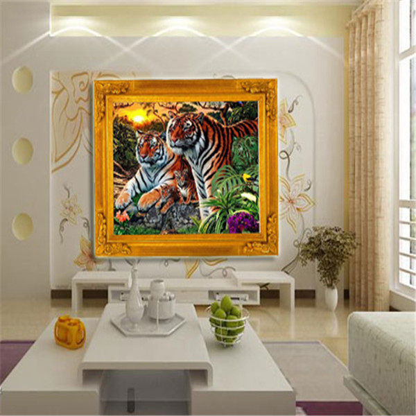 modern design needlework full square drill diamond painting diamond embroidery diy cross stitch mosaic tiger home decor