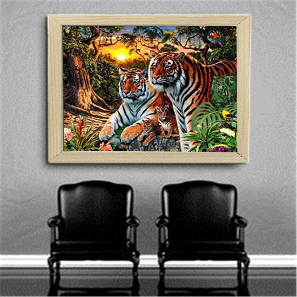 modern design needlework full square drill diamond painting diamond embroidery diy cross stitch mosaic tiger home decor