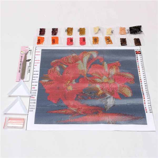 modern diy diamond painting gold lily 3d cross stitch diamond square drill rhinestone pasted painting crystal resin diamond