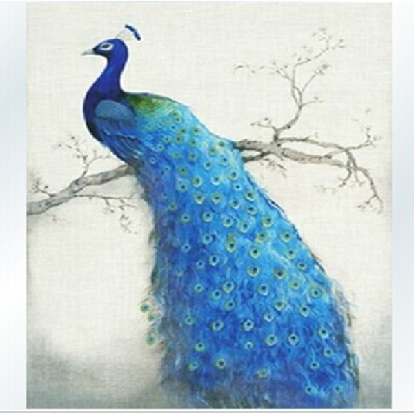 modern elegant 5d cross stitch diamond painting round stone peacock chinese style diamond embroidery home office decoration