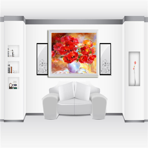 modern poppies diy diamond embroidery painting flowers in vases full mosaic crafts 3d cross stitch kits needlework home decor