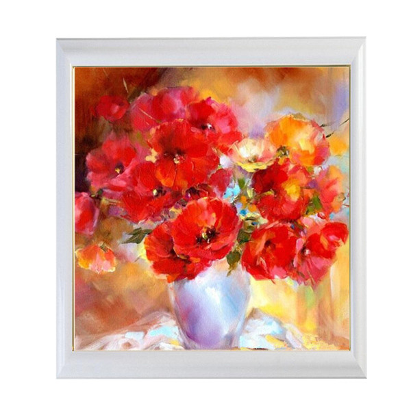 modern poppies diy diamond embroidery painting flowers in vases full mosaic crafts 3d cross stitch kits needlework home decor