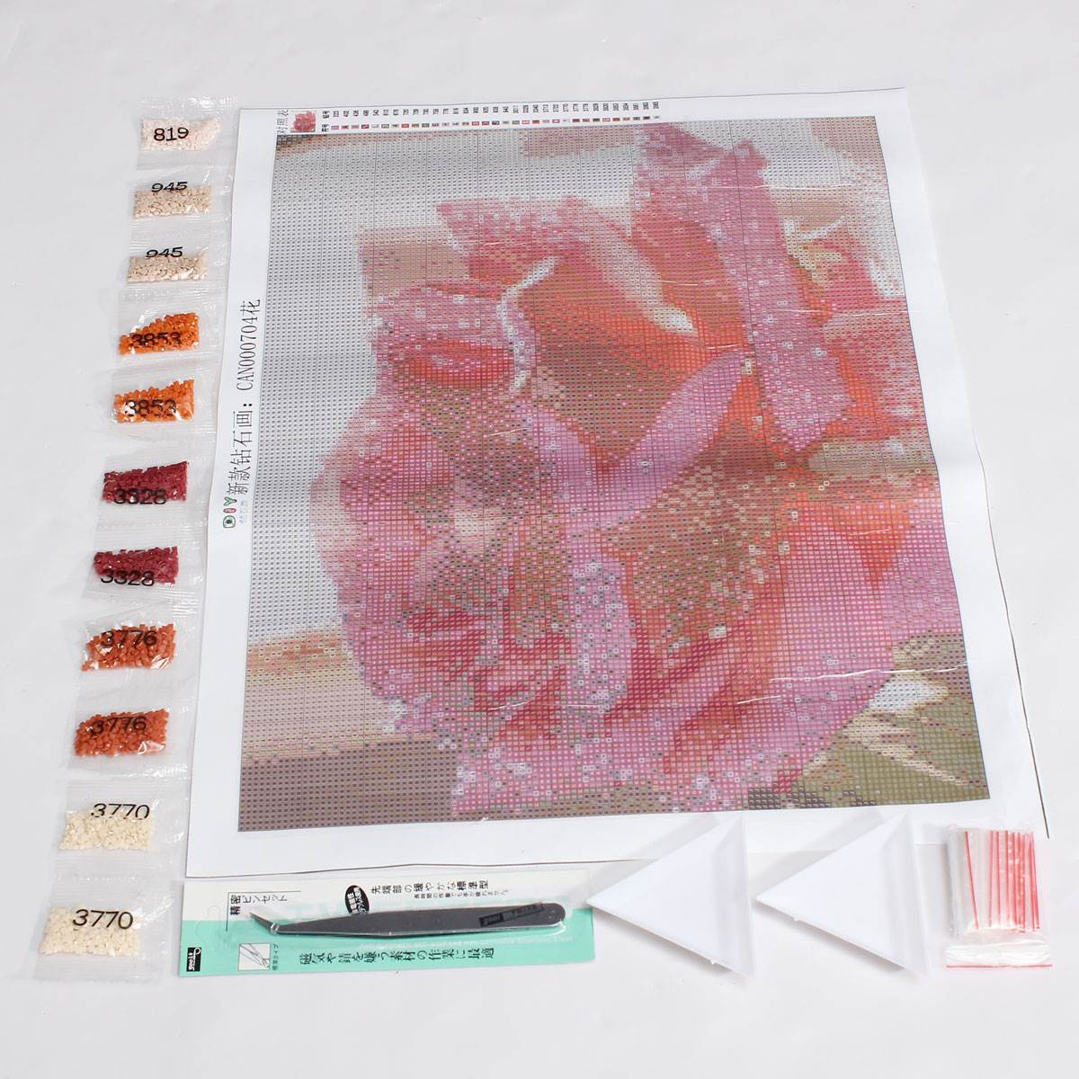 modern sesign needlework diy diamond painting cross stitch sewing knitting needles diamond embroidery romantic water rose flower