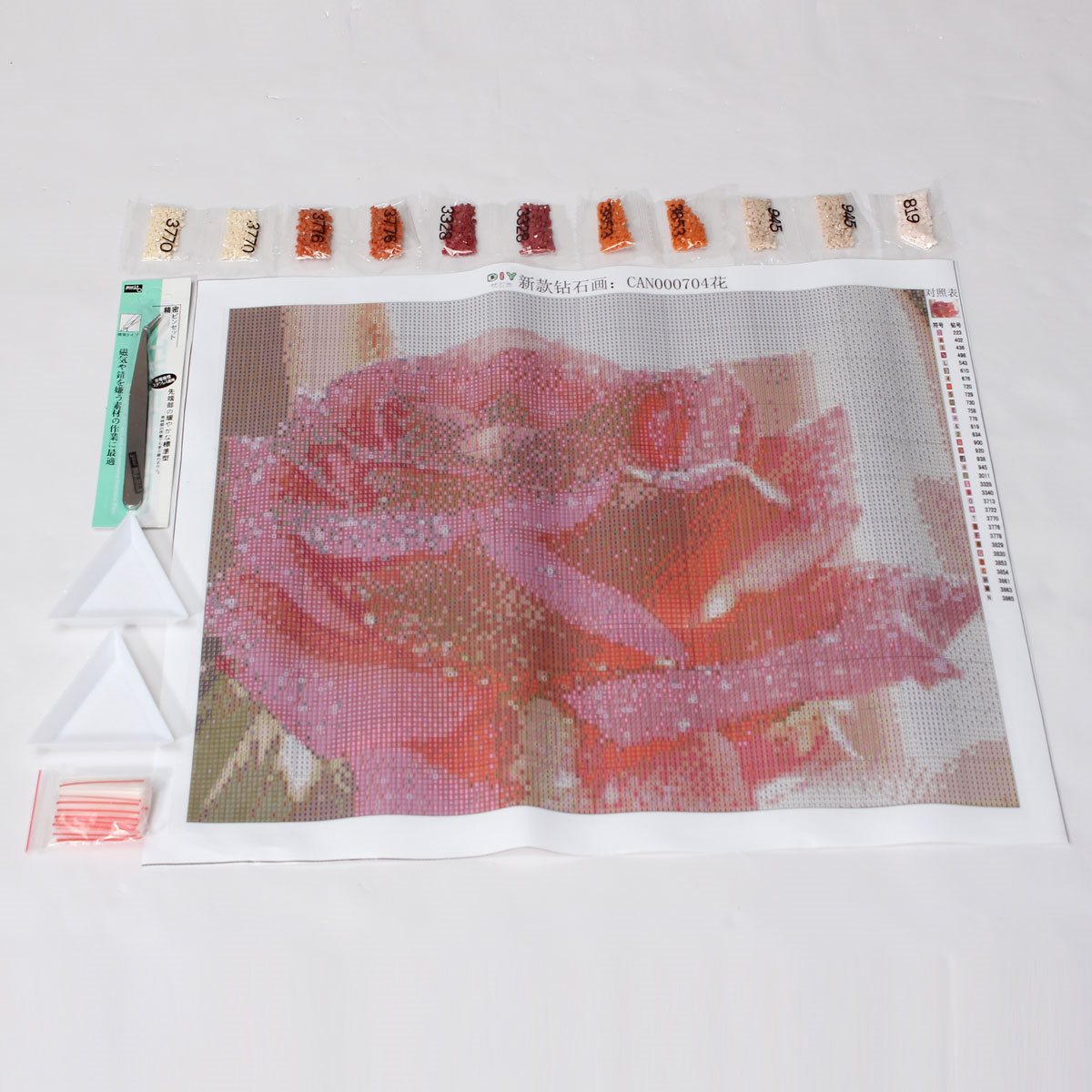 modern sesign needlework diy diamond painting cross stitch sewing knitting needles diamond embroidery romantic water rose flower